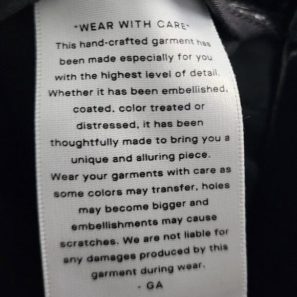 Good American Good Classic Boot Faux Leather Pants 001 Black Glossy Vegan Patent - Picture 9 of 10